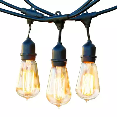 Ambience Pro 15-Light 48 Ft. Outdoor Plug-in 40W Incandescent ST64 Hanging Vinta • $40