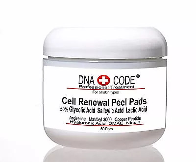 50% Glycolic Cell Renewal Peel Pads Salicylic Acid Lactic Acid Argireline. • $33.95