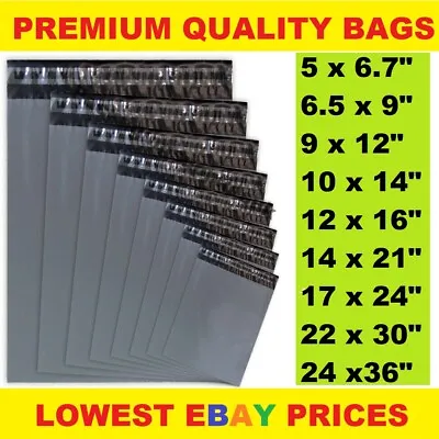 Grey Mailing Bags Strong Poly Postal Post Postage Self Seal Packaging Strong • £189.49