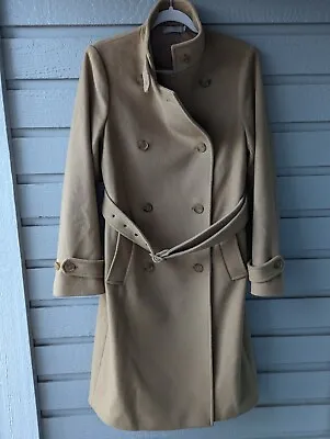 Vince Double Breasted Wool Cashmere Camel Trench Coat Jacket Women's Medium  • $98.50