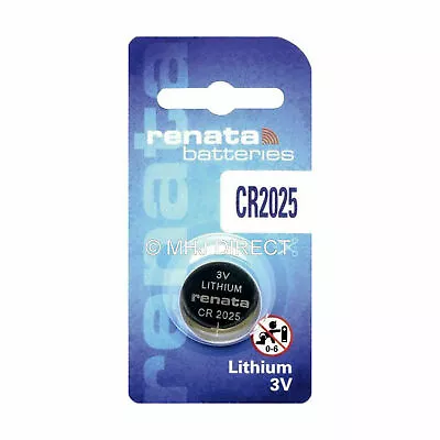 Renata CR2025 Lithium Watch Batteries CELLS COIN BUTTON 3V SWISS FREE P&P • £1.85