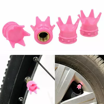$5.37 • Buy 4x Pink Car Wheel Tire Air Valve Stems Cap Cover For Auto Exterior Accessories 