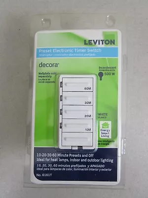 Leviton Decora 6161T Preset Electronic Timer Switch Light White New • $16.96