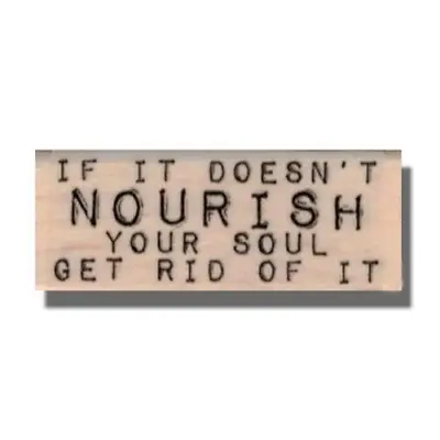 Wood Rubber Stamp Feed Your Soul Life Phrase Words Saying Art Mixed Media • $8.75