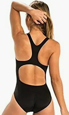 $9.50 • Buy Dolfin Women's Solid Black One Piece Swimsuit Bathing Suit Performance Back XS