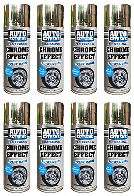 Ax Chrome Foil Mirror Metallic Effect Auto Spray Paint Diy Car Aerosol 400ml • £7.95