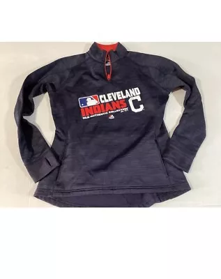 Majestic Women's Cleveland Indians 1/4 Zip Sweatshirt Team Choice Large(Med) • $20