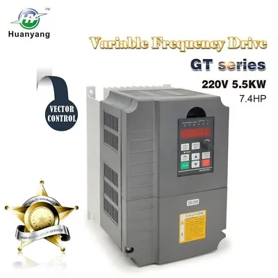 VFD Vector Control CNC Variable Frequency Drive Inverter 5.5KW 7.5HP 220V 25A • $218.98