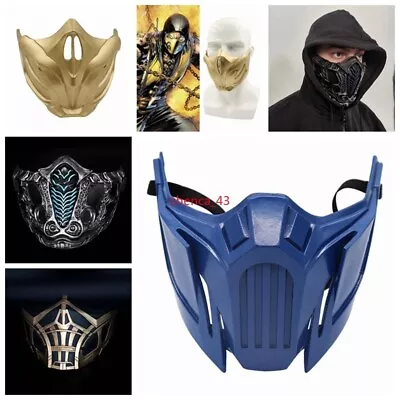 Mortal Kombat Sub-Zero Scorpion Half Face Mask Resin Game Cosplay Costume Props • $31.98