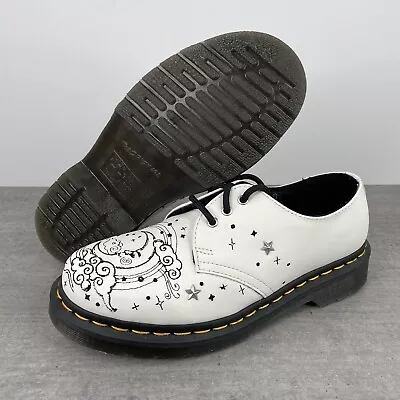 Dr. Martens 1461 Cosmic Embroidered White Leather Oxfords - Women's Size 7 • $119.99