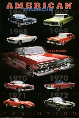 AMERICAN MUSCLE POSTER Amazing Car Collage NEW 24X36 • $15.18