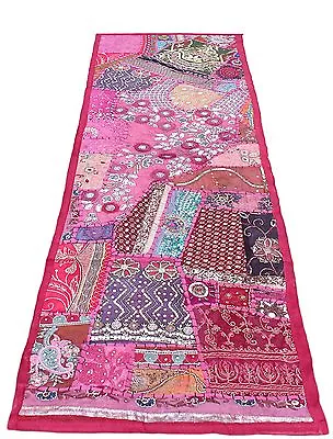 60  Vintage Indian Home DÉcor Art Sari Beaded Kundan Moti Wall Hanging Tapestry • $34.99