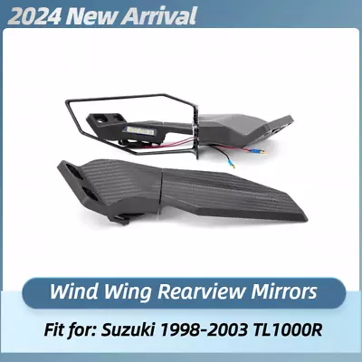 Rearview Wing Mirrors W/ LED Turn Signals Lights For Suzuki 1998-2003 TL1000R • $45.50