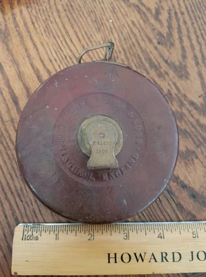 £15 • Buy Vintage John Rabone & Sons 50 Ft Leather Measuring Tape 1945