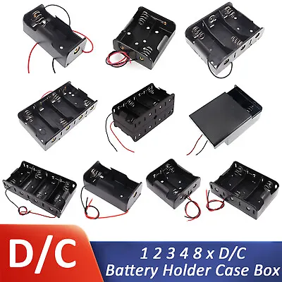 1 2 3 4 8 X C/D Cell Battery Holder Case Box Connector With Wire/Switch/Solder • £1.68