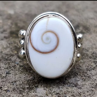 Shiva Shell Gemstone 925 Sterling Silver Ring Mother's Day Jewelry MP-614 • $12.53