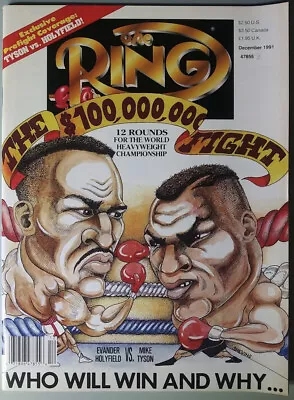 The Ring Magazine December 1991 Holyfield Tyson Boxing Magazine New Vintage • $9.77