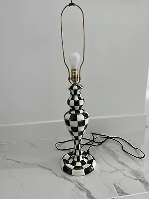 Mackenzie Childs Courtly Check Black And White Enamel Lamp • $420