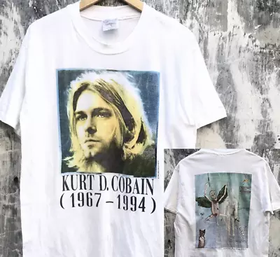 Vintage Memorial Kurt Cobain 1967-1994 Shirt Double Sides Unisex • $21.99