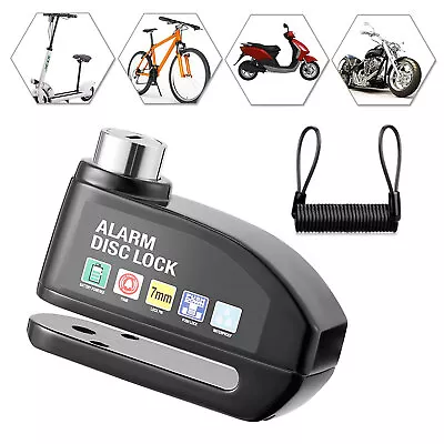 Anti-theft Bicycle Brake Disc Lock Motorcycle Scooter Wheel Alarm Security Loud • $18.99