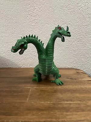 VINTAGE Imperial Two Headed Dragon Monster Vinyl Rubber Toy Green Variation 1983 • $19.95