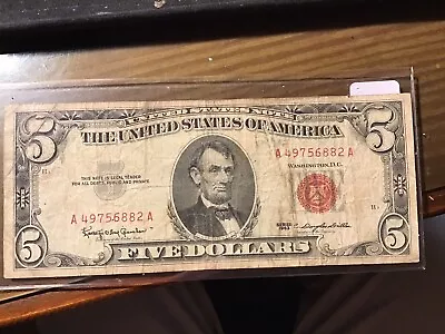 1963 Five Dollar Red Seal United States Note • $5