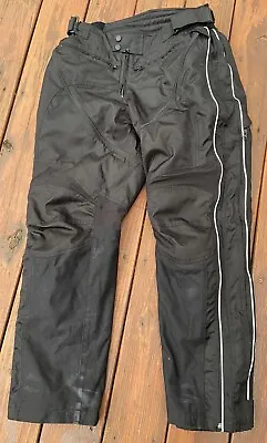 Tourmaster Mens Flex Motorcycle Pants Armored Black Size 34-36 Large • $79.95