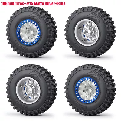 RC 1.9  Beadlock Wheels & Tires 106/107/120mm OD For 1:10 Axial SCX10 TRX4 Etc • $88.40