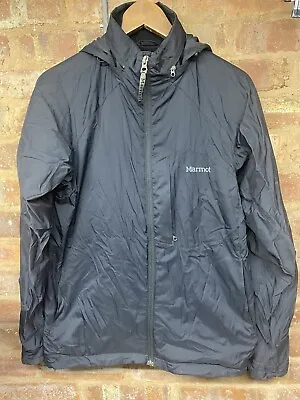 Marmot Waterproof Jacket Rain Coat Lightweight Black Full Zip Mens Size S Small • £14.98