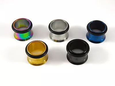 £3.95 • Buy Stainless Steel Single Flare Ear Tunnels Stretchers Tapers Earrings O-Ring