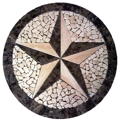 Floor Marble Medallion Travertine Texas Star Tile Mosaic 36 Medallion US • $499.99