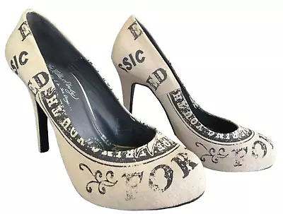 Ed Hardy Womens Pumps 10 Love Kills Slowly Heels Canvas • $35