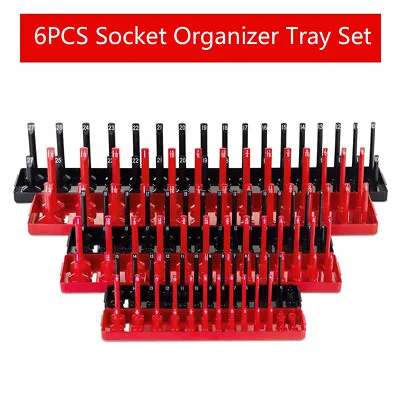 166 Socket Organizer Tray Rack Rail Storage Holder Tool Metric SAE 1/4 3/8 1/2  • $25.99