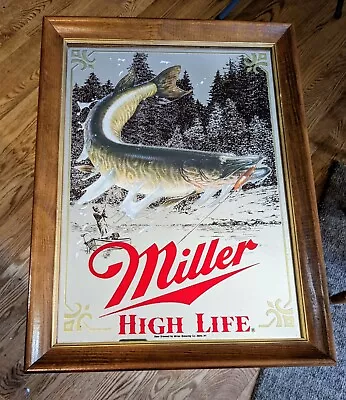 RARE Miller High Life Sportsman Series Bar Mirror Muskie • $299