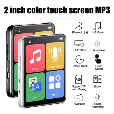 Portable MP4 MP3 Player Bluetooth 5.0 Touch Screen Lossless HIFI Music FM Radio • $18.71