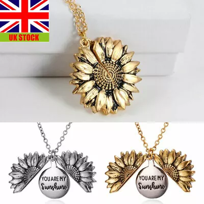 £4.38 • Buy  You Are My Sunshine  Sunflower Pendant Necklace Chain Locket Women Jewellery UK