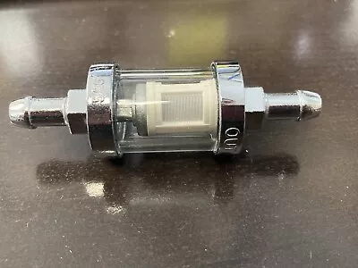 V-Twin 35-0518 Kleer-Thru Fuel Filter Chrome And Glass 5/16   For Harley • $16