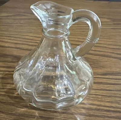 Vintage Pressed Clear Glass Cruet With Glass • $14