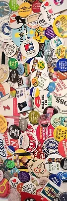 Vintage 2lb Pinback Button Pin Lot Quotes Movies Advertising Sports Music Radio+ • $175