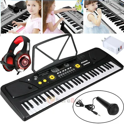 $25.99 • Buy MQ 61 Key Electronic Keyboard Digital Piano Music W/USB Mic & Headset Kids Gift
