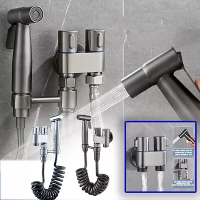 Portable Toilet Bidet Sprayer Set Handheld Faucet Bathroom Spray Tap With Hose • £21.39