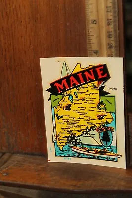 Vintage Waterslide Travel State Souvenir Decal Maine • $4