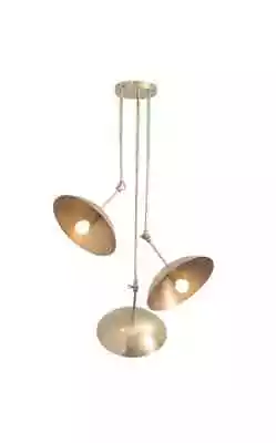 3 Light Domed Pendant Mid Century Modern Raw Brass Sputnik Chandelier Light Fixt • $224