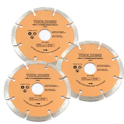 3 Pack Pro 115mm X 22.2mm Diamond Disc 4.5 Inch Saw Cutting Discs • £7.99