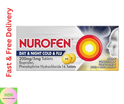 Nurofn 16 Day And Night Cold And Flu Relief 200mg/5mg Tabs- Max 2 Pack • £5.69