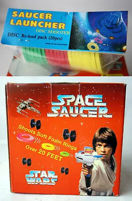 Vintage 1994 Space Saucer Star Wars Launcher Disc Shooter + Refill Pack Min Yin • $29.99