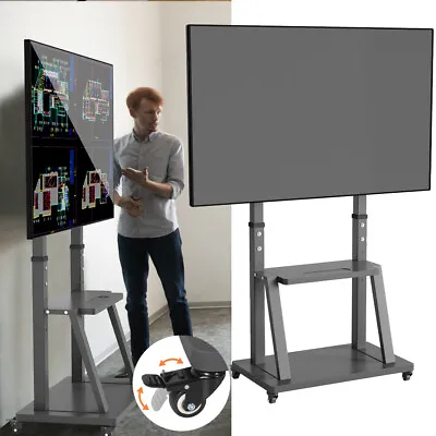 Mobile TV Stand Height Adjustable Heavy-Duty Floor Stand 32-100 Inch Flat Panel • $159.96