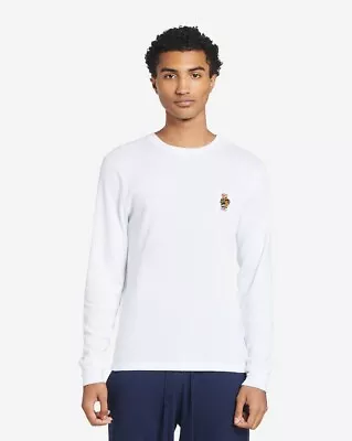 $30 • Buy Polo Ralph Lauren Long Sleeve Thermal Crew Shirt White Basketball Bear Mens XL
