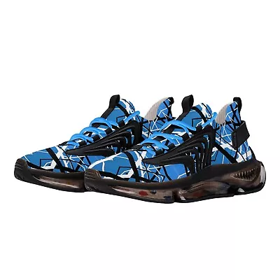 Men's Blue Striped Air Black Heel React Running Shoes • $145