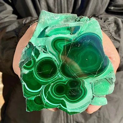 452G Natural Glossy Malachite Transparent Cluster Rough Mineral Sample • $0.99